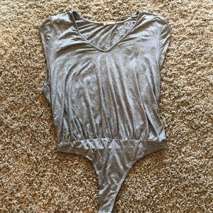 Grey Free People bodysuit